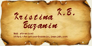 Kristina Bužanin vizit kartica